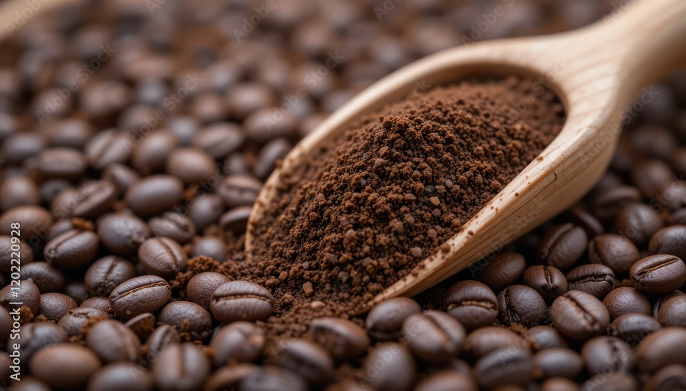 A close-up heap of dark roasted coffee beans A close-up heap of dark roasted coffee beans