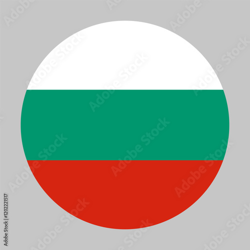 Flag of Bulgaria round shape, national symbol