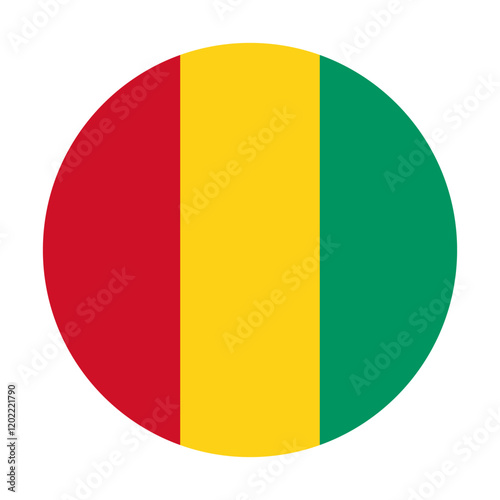 Flag of Guinea round shape, national symbol
