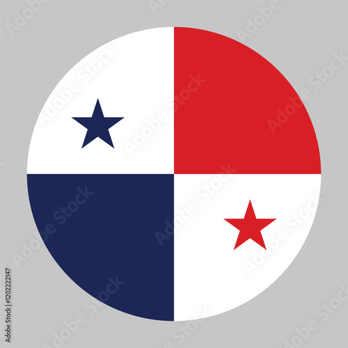 Free Download Flag of Panama round shape, national symbol - GFXLoad