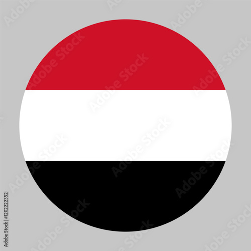 Free Download Flag of Yemen round shape, national symbol - GFXLoad