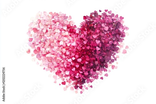 Heart-Shaped Cascade of Pink and Purple Hydrangea Petals A Romantic Floral Design