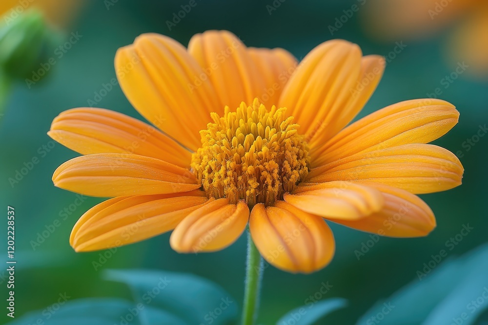 A Single Orange Flower Blooms Brightly In Nature A Single Orange Flower Blooms Brightly In Nature