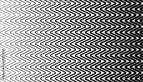 Black and white smooth transition pattern with wave effect. Modern background for design element. Vector Format Illustration 
