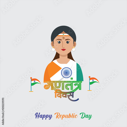 India Republic day. 26 January Indian women tiranga dress. Indian Tricolor flag with India buildings monument. Parade of aircraft, tricolor smoke and india gate munnament