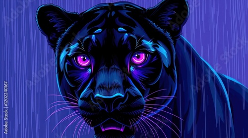 Tiger head portrait vector illustration in wild feline art style