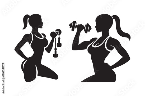 Fitness Woman Silhouette Vector Art for Gym and Workout Design
