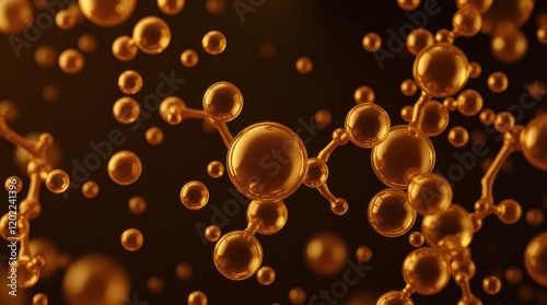 Shiny floating bubbles in water with a colorful abstract background