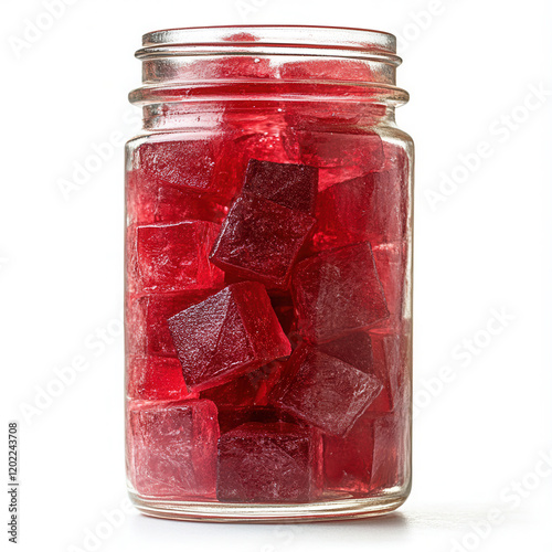 children's tablets omega 3, fish oil, in the form of chewable jelly cubes in a jar photo