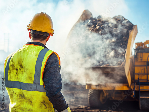 Construction Worker with Machinery