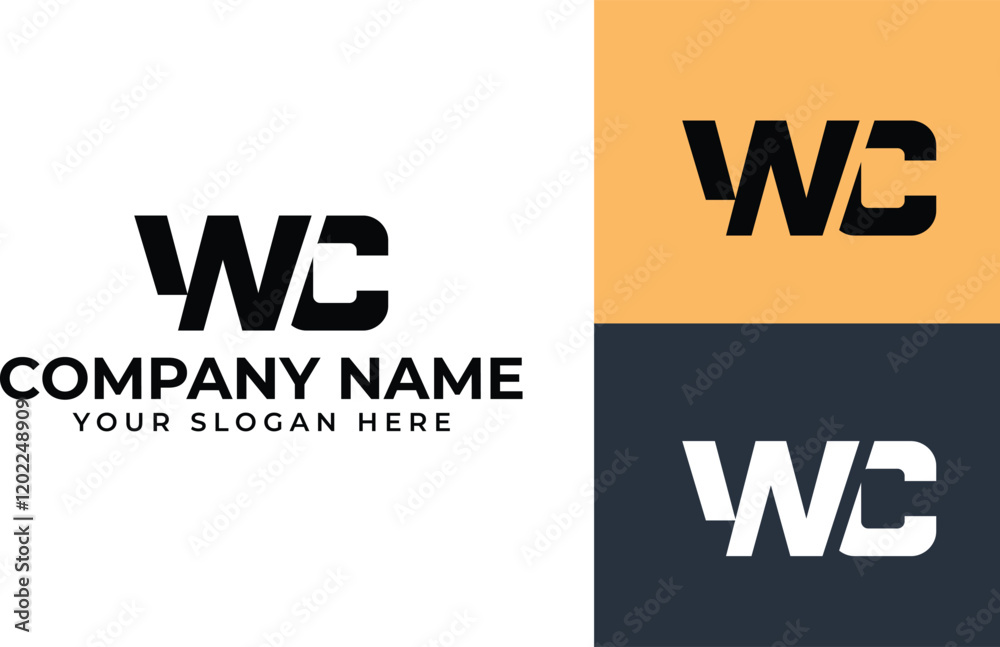 Obraz premium Initial letter WC logo design, simple vector illustration