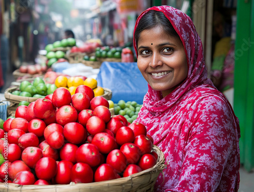 Woman Selling Fresh Produce