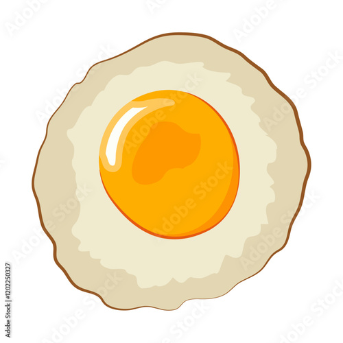 Top view of a fried egg,  Fried egg top view omelet.