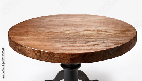 wood round table on white