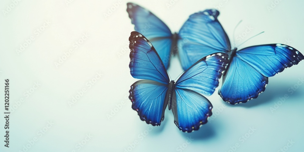 Obraz premium Blue butterflies on table