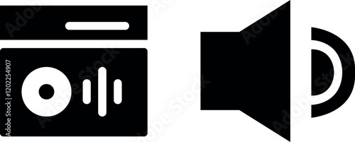 "Audio Vector Icon Set for Sound, Music, and Audio Technology Designs"