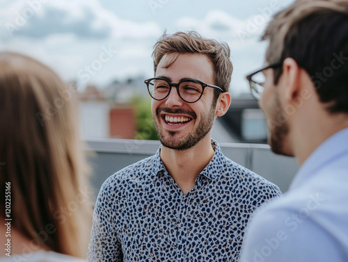 Smiling Man in Urban Setting