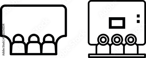 "Cinema Vector Icon Set for Movie, Entertainment, and Film Industry Designs"