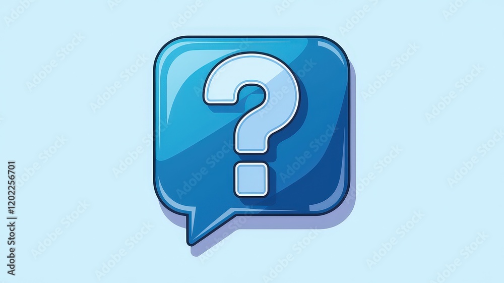 Blue Speech Bubble with White Question Mark Blue Speech Bubble with White Question Mark
