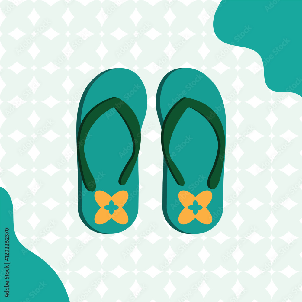 Green Flip-Flops Vector Illustration Green Flip-Flops Vector Illustration