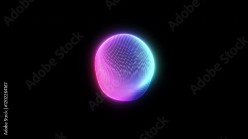 AI generating progress animation, 4K abstract dynamic colourful 3D form