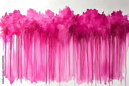 Abstract Pink Painting with Dripping Texture