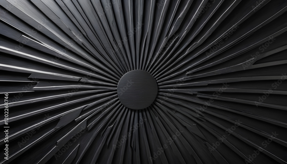 Obraz premium Radiating Patterns on Black Metal Surface