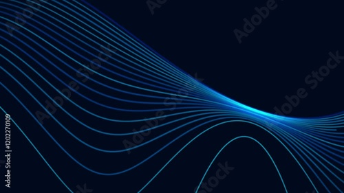 Blue lines flowing and connecting on dark background.