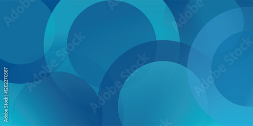 Abstract blue color background with circles. Dynamic shapes composition. Vector illustration