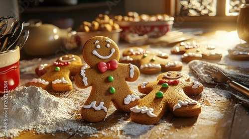 Gingerbread Men Christmas Baking Festive Holiday Treats photo