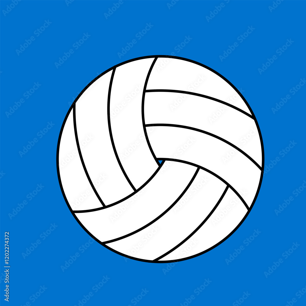 Classic Black and White Volleyball Designs on blue background – Versatile for Any Use Classic Black and White Volleyball Designs on blue background – Versatile for Any Use