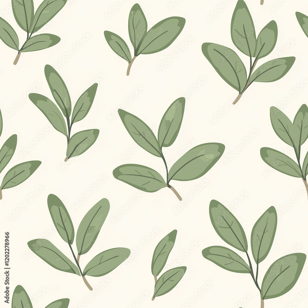 Sage flat illustration icons, Sage infinite pattern Sage flat illustration icons, Sage infinite pattern