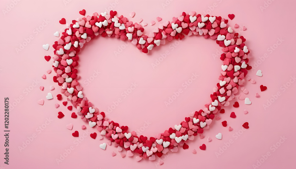 Heart Shape Made of Small Red and White Candy Hearts Heart Shape Made of Small Red and White Candy Hearts