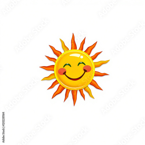 A stylized sun with vibrant red rays and a green center, giving a cheerful and positive vibe. Ideal for playful or eco-friendly designs.