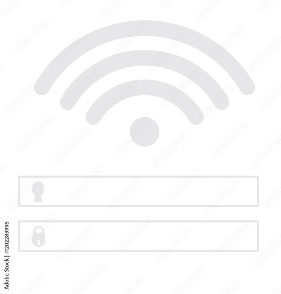 Wifi username and password login. vector Wifi username and password login. vector