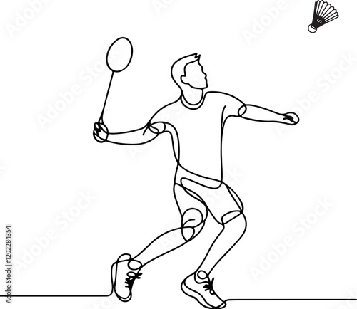 Badminton Player in Action – Vector Art of Smash