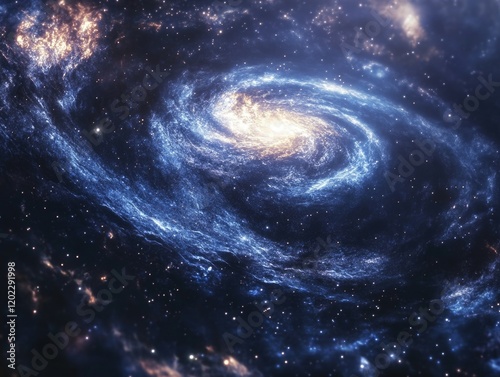 Spiral galaxy with stars