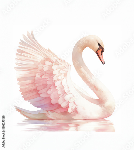 Fototapeta Naklejka Na Ścianę i Meble -  Watercolor swan illustration