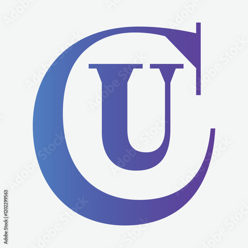 cu symbol initial letter design monogram abstract