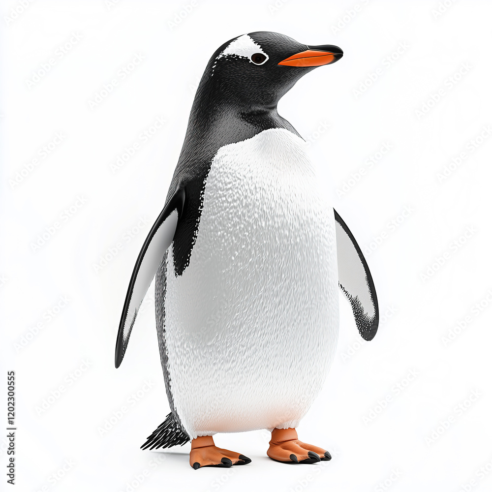 Obraz premium Cute penguin on a white background 