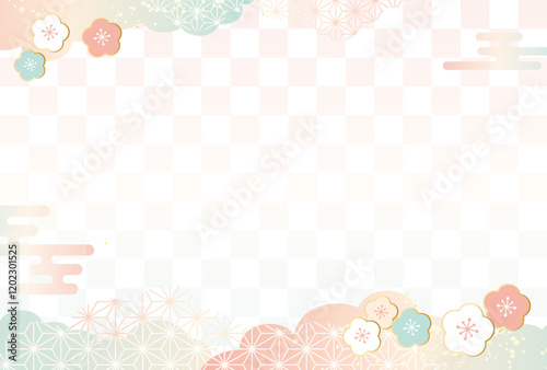 春 新春 節分 ひなまつり お祝い 和柄 背景