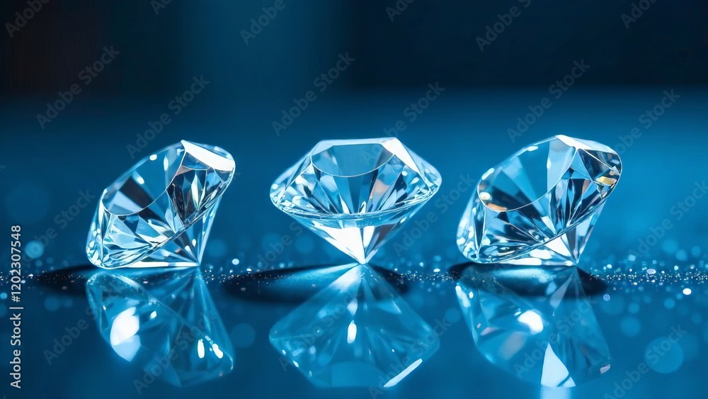 White diamonds in rays of light. White diamonds in rays of light.