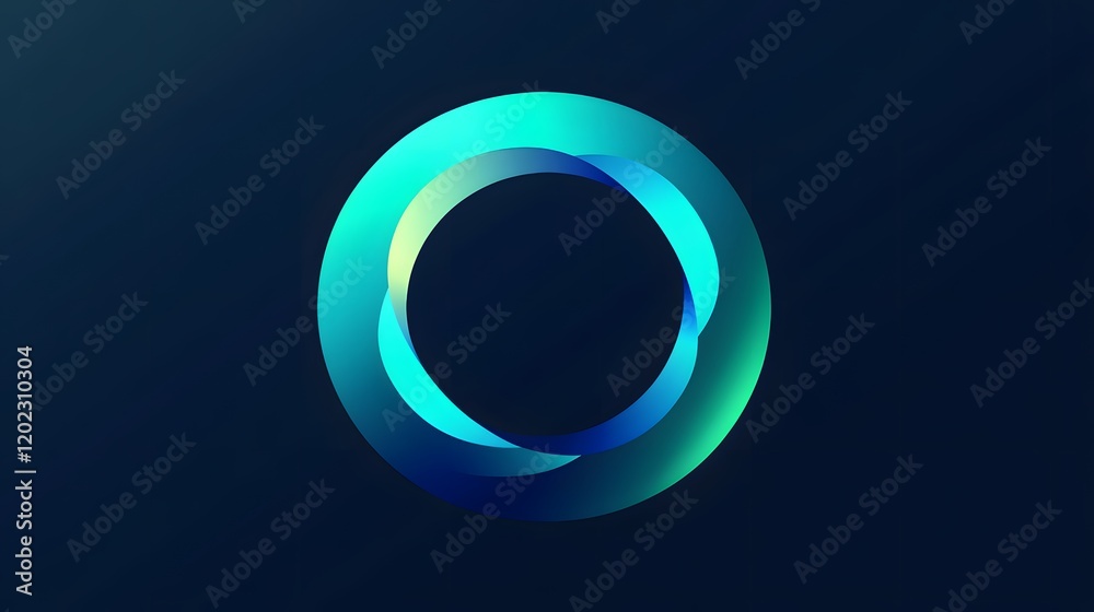 Abstract Blue Green Circular Design Over Dark Background Abstract Blue Green Circular Design Over Dark Background