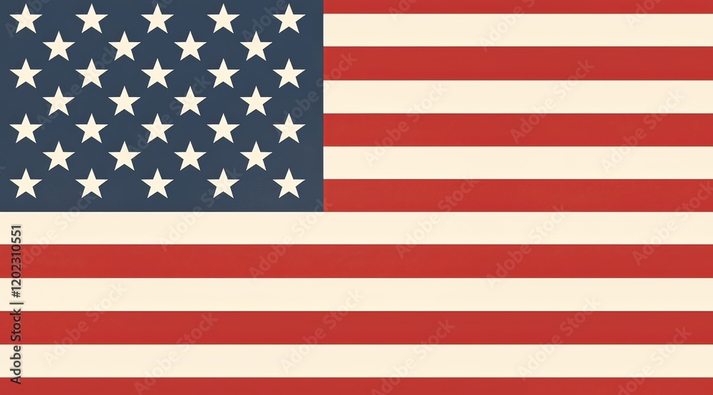 Fototapeta premium American flag graphic design for web use, featuring a large vertical flag with a white border and background