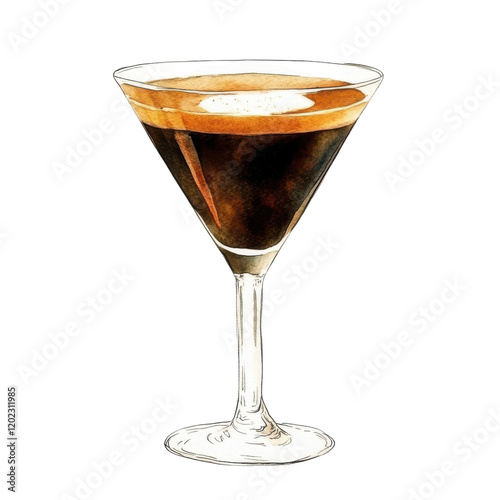 Espresso Martini Cocktail Vector Illustration – Elegant Clipart for Drinks and Party Themes