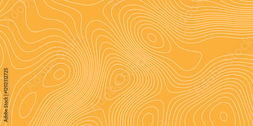 White wave topography curved reliefs orange background of the geographic abstract grid map, topographic map and landscape terrain texture abstract white contour vector background.