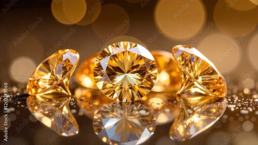 Fototapeta premium Golden diamonds on a delicate background.