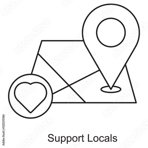 Support Locals icon, Empowering Communities The Importance of Supporting Locals, Shop Local, Thrive Local: Building Stronger Neighborhoods Together, vector