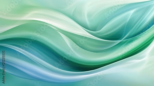 Wallpaper Mural Abstract texture in green and cyan hues, smooth fluid patterns flowing across the canvas Torontodigital.ca