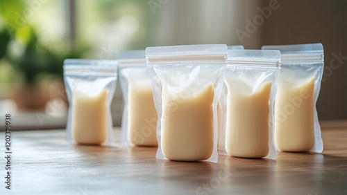 Breast Milk in Storage Bags, Breast Pumping to Feed Baby